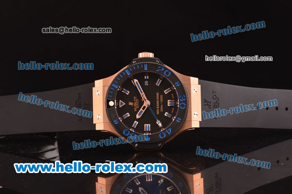 Hublot Big Bang King Swiss Valjoux 7750 Automatic Rose Gold Case with Ceramic Bezel and Black Dial - 1:1 Original - Click Image to Close