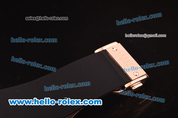 Hublot Classic Fusion Chrono Miyota Quartz Rose Gold Case with Grey Dial and Black Rubber Strap - Click Image to Close