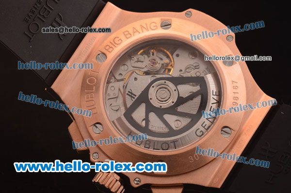 Hublot Big Bang Hub4100 Automatic Rose Gold Case with Ceramic Bezel and Black Dial - 1:1 Original - Click Image to Close