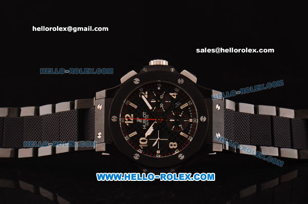 Hublot Big Bang Swiss Valjoux 7750-DD Automatic PVD Case/Strap with Black Dial - Click Image to Close