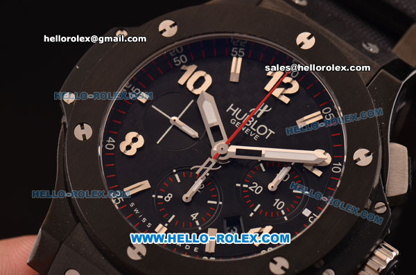Hublot Big Bang Swiss Valjoux 7750-DD Automatic PVD Case/Strap with Black Dial - Click Image to Close