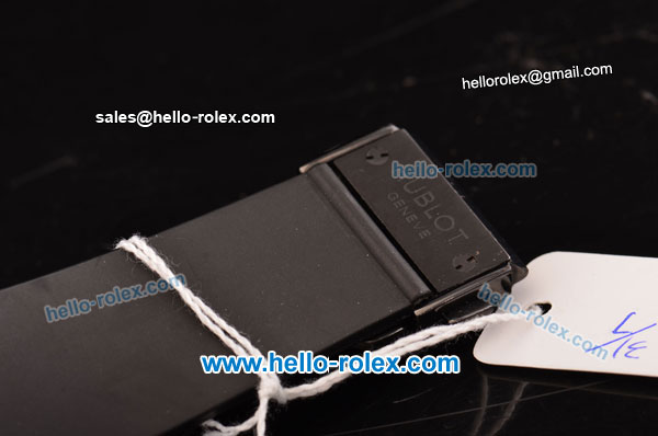 Hublot Aero Bang Swiss Valjoux 7750-DD Automatic Ceramic Case with Diamond Bezel and Black Rubber Strap - Click Image to Close