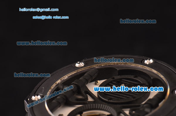 Hublot Tourbillon Vendome Limited Edition ST25 Automatic PVD Case with White Dial and Black Rubber Strap - Click Image to Close