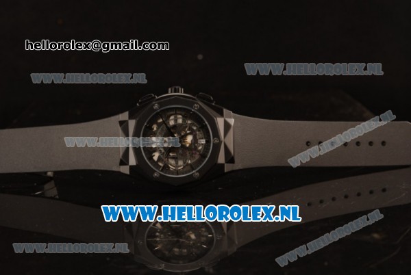 Hublot Classic Fusion Aerofusion Chronograph Orlinski Japanese Miyota OS20 Quartz PVD Case with Black Dial Stick Markers and Black Rubber Strap - Click Image to Close