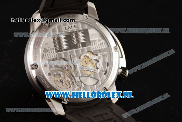 HYT H1 Titanium Clone HTY Cal.101 Manual Winding Steel Case with White Dial and Black Rubber Strap - Click Image to Close