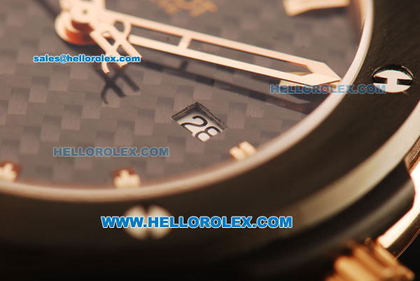 Hublot Classic Fusion Swiss ETA 2824 Automatic Rose Gold Case with PVD Bezel and Black Grid Dial - 1:1 Original - Click Image to Close