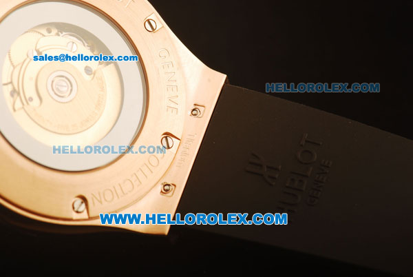 Hublot Classic Fusion Swiss ETA 2824 Automatic Rose Gold Case with PVD Bezel and Black Grid Dial - 1:1 Original - Click Image to Close