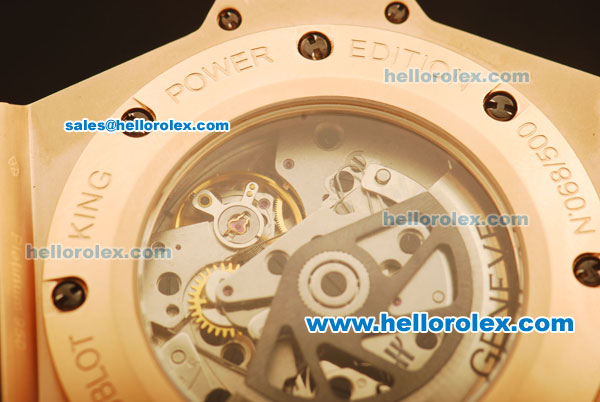 Hublot King Power F1 Swiss Valjoux 7750 Automatic Rose Gold Case with Black Dial and Black Rubber Strap - Click Image to Close