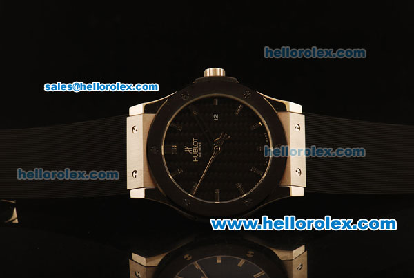 Hublot Classic Fusion Automatic Steel Case with PVD Bezel and Black Carbon Fiber Dial - ETA Coating - Click Image to Close