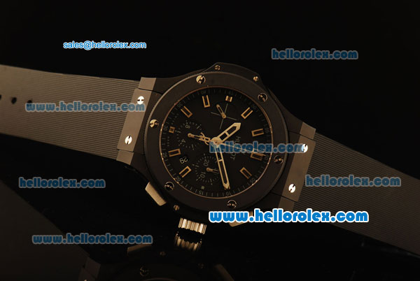 Hublot Big Bang Swiss Valjoux 7750 Automatic Ceramic Case with Ceramic Bezel and Black Dial-1:1 Original - Click Image to Close