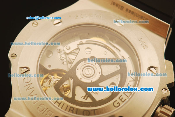 Hublot Big Bang Chronograph Hub 4100 Steel Case with Ceramic Bezel and Carbon Fiber Dial-1:1 Original - Click Image to Close