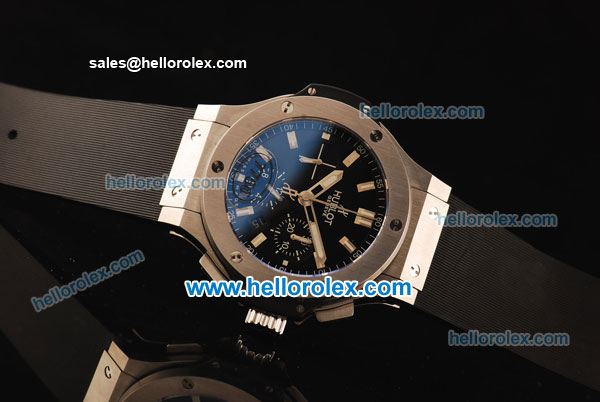 Hublot Big Bang Swiss Valjoux 7750 Automatic Steel Case with Black Dial and Black Rubber Strap - Click Image to Close