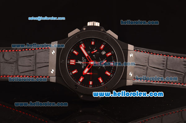 Hublot Big Bang Miyota OS20 Quartz PVD Case with Black Dial and Red Markers 1:1 - Click Image to Close