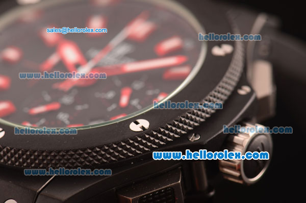 Hublot Big Bang Miyota OS20 Quartz PVD Case with Black Dial and Red Markers 1:1 - Click Image to Close