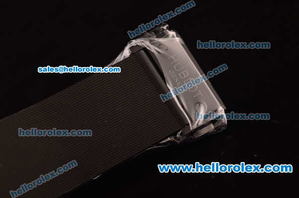 Hublot Classic Fusion Chronograph Quartz PVD Case with Black Dial and Black Rubber Strap - Click Image to Close