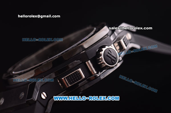 Hublot Big Bang Swiss Valjoux 7750 Automatic Ceramic Case with Baguette Diamond Bezel and Black Dial - Click Image to Close