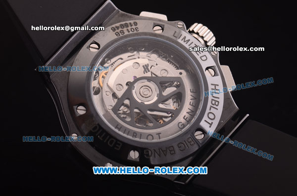 Hublot Big Bang Swiss Valjoux 7750 Automatic Ceramic Case with Baguette Diamond Bezel and Black Dial - Click Image to Close