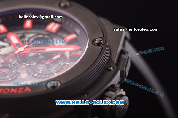 Hublot King Power F1 Swiss Valjoux 7750 Automatic PVD Case with Black Dial and Red Markers - Click Image to Close