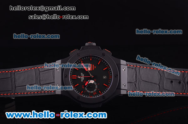 Hublot Big Bang Flamengo Limited Edition Swiss Valjoux 7750 Automatic Ceramic Case with Black Dial and Black Rubber Strap - Click Image to Close