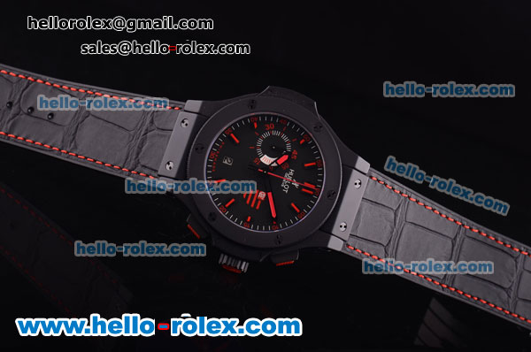 Hublot Big Bang Flamengo Limited Edition Swiss Valjoux 7750 Automatic Ceramic Case with Black Dial and Black Rubber Strap - Click Image to Close