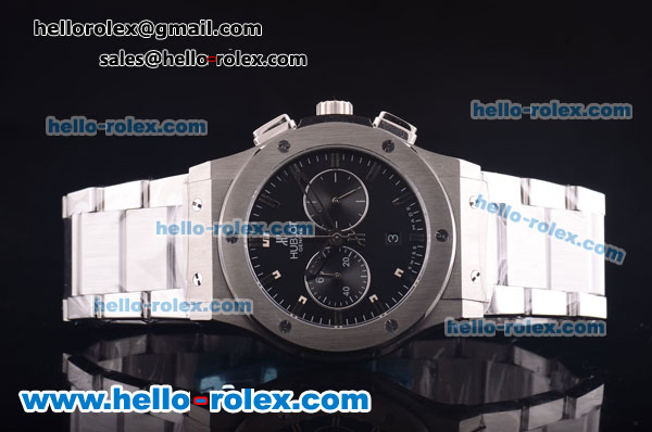 Hublot Classic Fusion Miyota Quartz Full Steel with Black Dial-7750 Coating - Click Image to Close