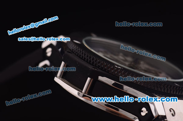 Hublot Big Bang Diamond Bezel Chronograph Quartz Steel Case with PVD Bezel and Leopard Dial-Leopard Rubber Strap - Click Image to Close