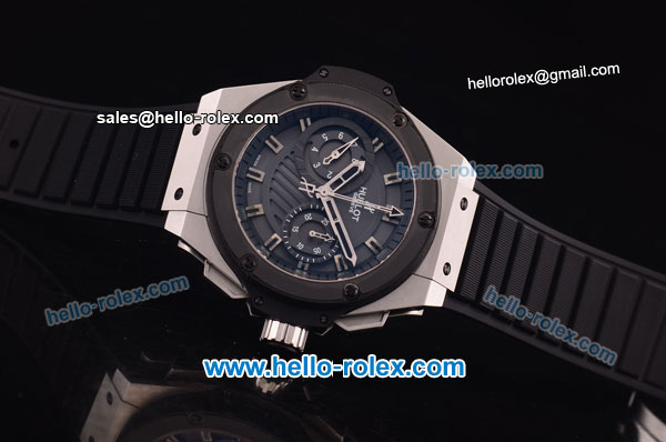 Hublot King Power Chronograph Swiss Valjoux 7750 Automatic Steel Case with PVD Bezel and Black Dial - Click Image to Close