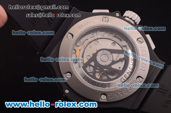 Hublot Big Bang Hub4100 PVD Case with Steel Bezel and Black Dial-Black Rubber Strap 1:1 - Click Image to Close