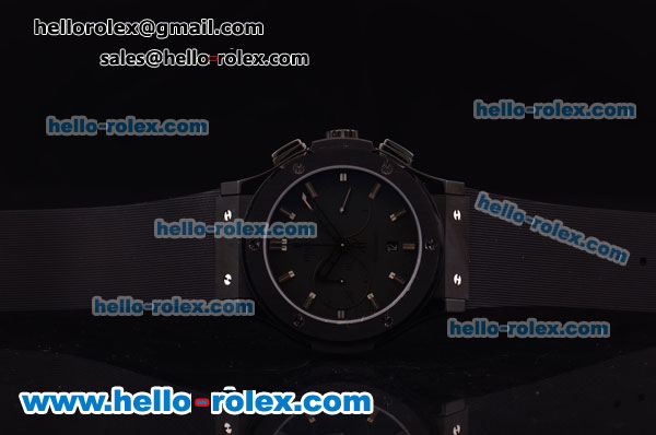 Hublot Classic Fusion Chronograph Swiss Valjoux 7750 Automatic PVD Case with Black Dial and Black Rubber Strap - Click Image to Close