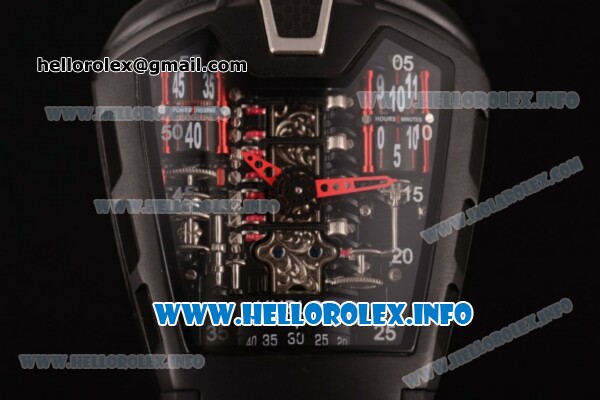 Hublot MP-05 LaFerrari Limited Edition Asia Automatic PVD Case with Skeleton Dial and Black Rubber Strap - Click Image to Close