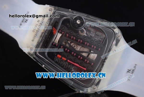 Hublot MP-05 Laferrari Sapphire Limited Edition Asia Manual Winding Polished Sapphire Crystal Case with Skeleton Dial Red Second Hand and Aerospace Nano Translucent Strap - Click Image to Close