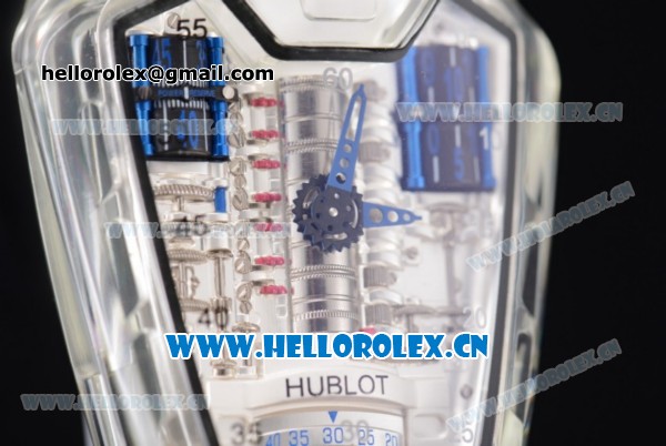 Hublot MP-05 Laferrari Sapphire Limited Edition1 Miyota 8205 Automatic Sapphire Crystal Case Skeleton Dial Blue Hands and Aerospace Nano Translucent Strap - Click Image to Close