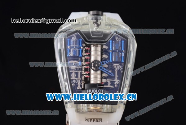 Hublot MP-05 Laferrari Sapphire Limited Edition1 Miyota 8205 Automatic Sapphire Crystal Case Skeleton Dial Aerospace Nano Translucent Strap and Blue Hands - Click Image to Close