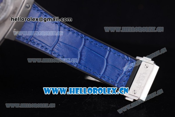 Hublot Masterpiece MP 08 Antikythera Sunmoon Asia 2813 Automatic Steel Case Skeleton Dial Blue Leather Strap and Stick Markers - Click Image to Close