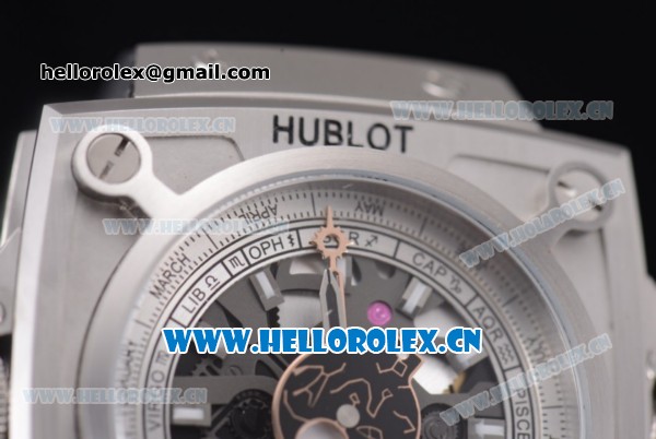 Hublot Masterpiece MP 08 Antikythera Sunmoon Asia 2813 Automatic Steel Case Skeleton Dial Red Leather Strap and White Markers - Click Image to Close