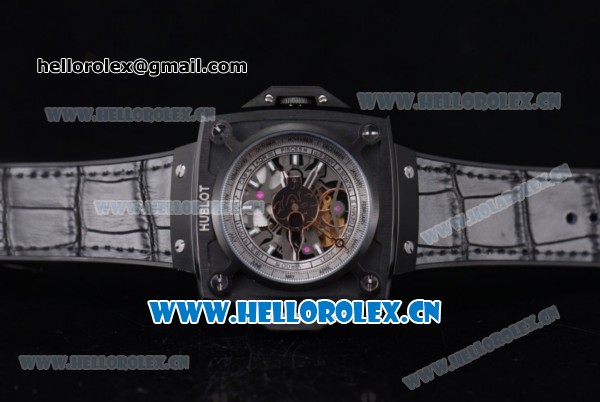 Hublot Masterpiece MP 08 Antikythera Sunmoon Asia 2813 Automatic PVD Case Skeleton Dial Grey Leather Strap and White Markers - Click Image to Close