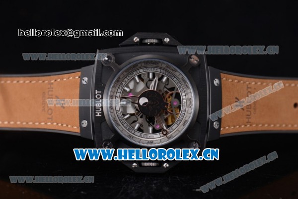 Hublot Masterpiece MP 08 Antikythera Sunmoon Asia 2813 Automatic PVD Case Skeleton Dial Brown Leather Strap and White Markers - Click Image to Close