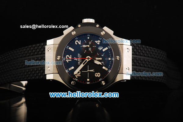 Hublot Big Bang Chronograph Swiss Valjoux 7750 Automatic Movement Steel Case with Black Dial and Ceramic Bezel-1:1 Original - Click Image to Close