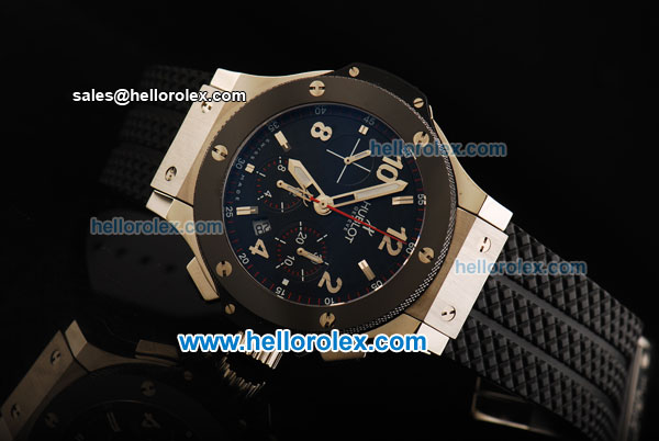 Hublot Big Bang Chronograph Swiss Valjoux 7750 Automatic Movement Steel Case with Black Dial and Ceramic Bezel-1:1 Original - Click Image to Close