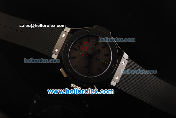 Hublot Big Bang Chronograph Swiss Valjoux 7750 Automatic Movement Ceramic Case and Bezel with Chocolate Dial and Black Rubber Strap-Limited Edition - Click Image to Close
