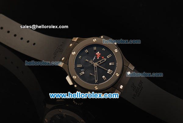 Hublot Big Bang Chronograph Swiss Valjoux 7750 Automatic Movement PVD Case with Black Dial and Ceramic Bezel-Black Rubber Strap - Click Image to Close