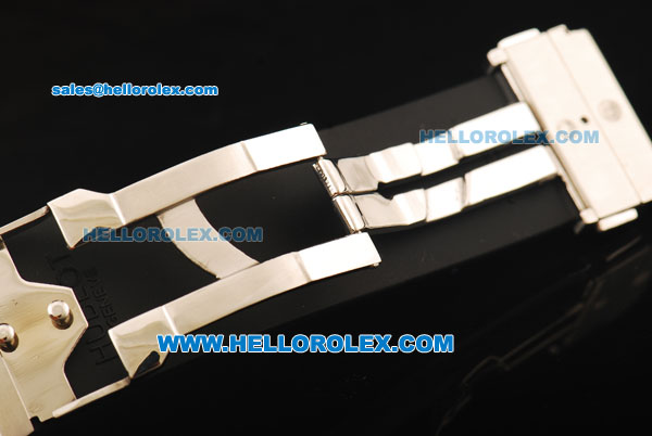 Hublot Big Bang Swiss Tourbillon Manual Winding Movement Steel Case with Black Dial and Diamond Bezel-Black Rubber Strap - Click Image to Close