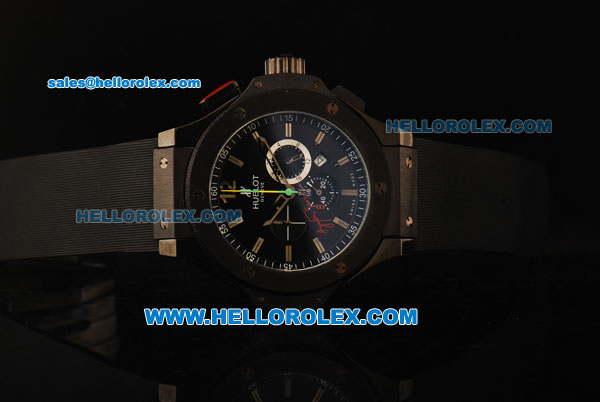 Hublot Big Bang Chronograph Quartz Movement PVD Case with Black Dial - Click Image to Close