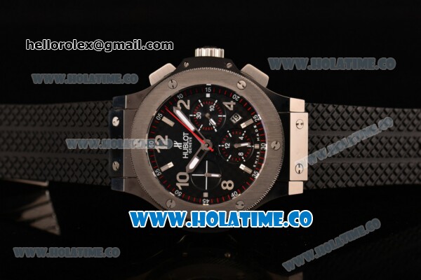 Hublot Big Bang Chrono Swiss Valjoux 7750 Automatic PVD Case with Black Dial and Silver Stick/Arabic Numeral Markers (YF) - Click Image to Close