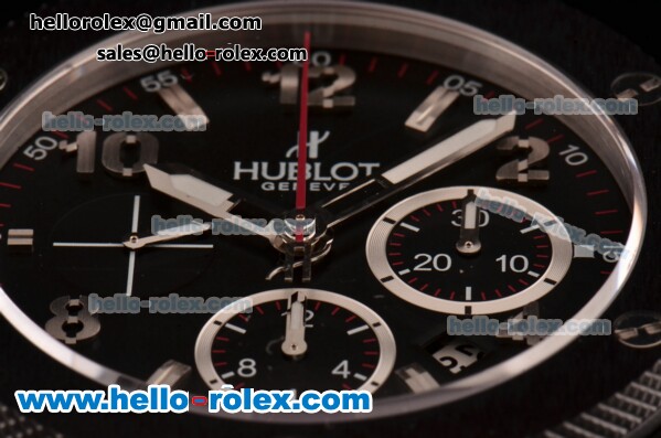 Hublot Big Bang Chrono Clone HUB4100 Automatic Ceramic Case with Black Rubber Strap Whtie Markers Black Dial - Click Image to Close