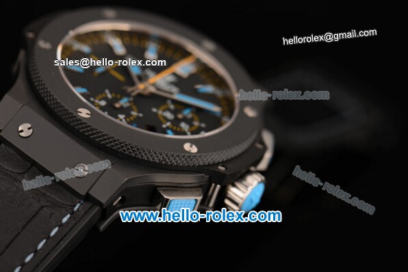 Hublot Big Bang Swiss Valjoux 7750 Automatic PVD Case with Ceramic Bezel and Black Dial - Click Image to Close