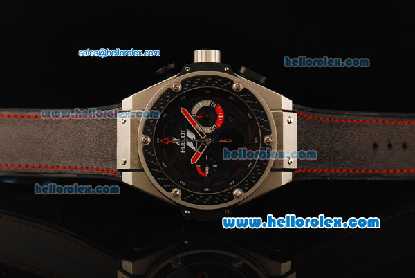 Hublot King Power F1 Limited Edition Chronograph Swiss Valjoux 7750 Automatic Movement Steel Case with Black Dial and Black Rubber Strap - Click Image to Close
