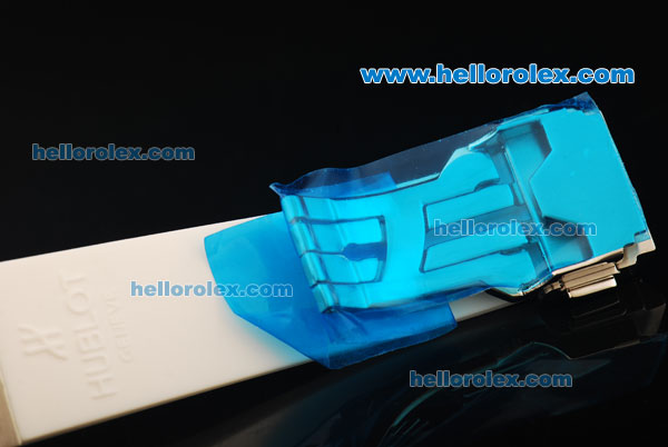 Hublot Big Bang Swiss Quartz Movement Steel Case with Diamond Bezel and White Rubber Strap - Click Image to Close
