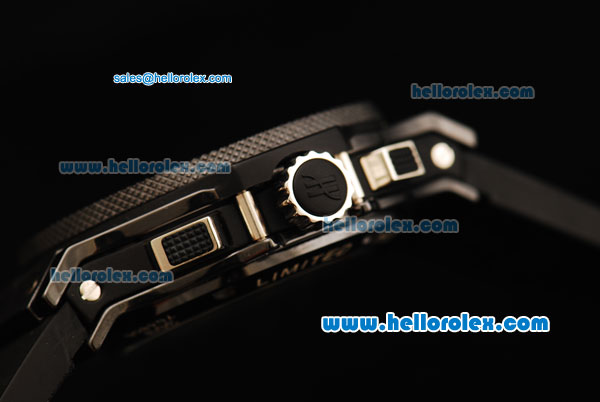 Hublot Big Bang Ayrton Senna Chronograph Swiss Valjoux 7750 Automatic Movement Ceramic Case and Bezel with Black Dial and Black Rubber Strap-1:1 Original - Click Image to Close