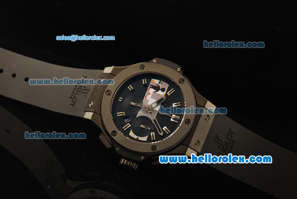 Hublot Big Bang Chronograph Swiss Valjoux 7750 Automatic Movement PVD Case with Black Dial and PVD Bezel-Black Rubber Strap - Click Image to Close